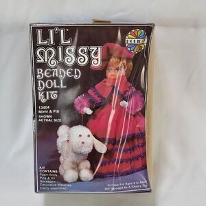 VTG Li'l Missy Beaded Doll Kit Mimi & Fifi Poodle 13404 Holiday Industry Sealed